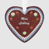 カスタマイズ可能なオクトーバーフェストハート オーナメント (裏面)