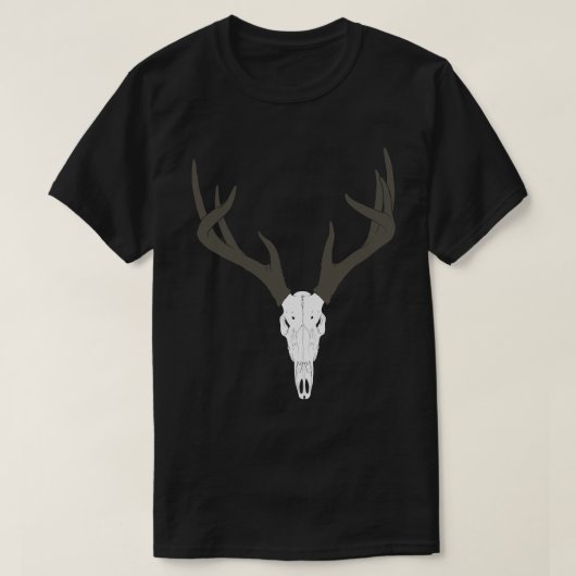 カスタマイズ可能なオジロジカの頭蓋骨 Tシャツ (デザイン正面)