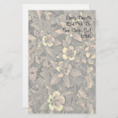 カスタマイズ可能なオダマキ（植物）フラワー固定 便箋 (正面/裏面)