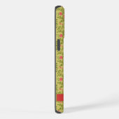 カスタマイズ可能なオリーブグリーンフローラピンクのバラ花 iPhoneケース (右側面)