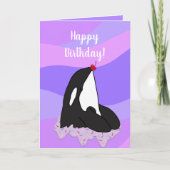 カスタマイズ可能なオルカキラークジラ誕生日 カード (正面)