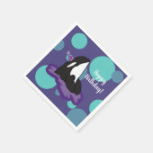 カスタマイズ可能なオルカキラークジラ誕生日 スタンダードカクテルナプキン (角)