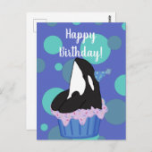 カスタマイズ可能なオルカキラークジラ誕生日 ポストカード (正面/裏面)