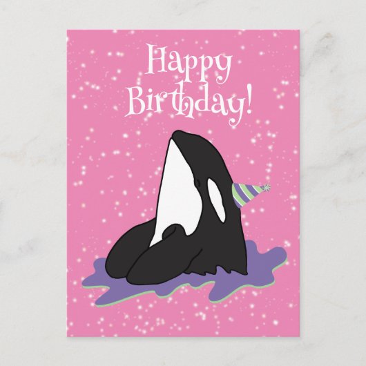 カスタマイズ可能なオルカキラークジラ誕生日 ポストカード (正面)