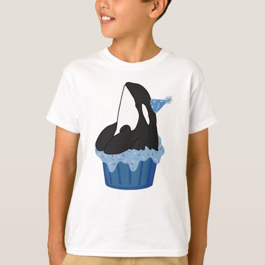 カスタマイズ可能なオルカキラークジラ誕生日 Tシャツ (正面)