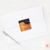 カスタマイズ可能なオレンジと黒の卒業ステッカー スクエアシール (封筒)