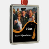 カスタマイズ可能なオレンジタッセルの卒業オーナメント メタルオーナメント (右)