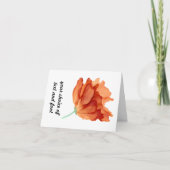 カスタマイズ可能なオレンジポピーフローラカード サンキューカード (正面)