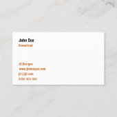 カスタマイズ可能なオレンジモノグラムの名刺 名刺 (裏面)