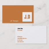 カスタマイズ可能なオレンジモノグラムの名刺 名刺 (正面/裏面)