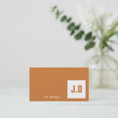 カスタマイズ可能なオレンジモノグラムの名刺 名刺 (スタンド正面)