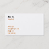 カスタマイズ可能なオレンジモノグラムの名刺 名刺 (裏面)