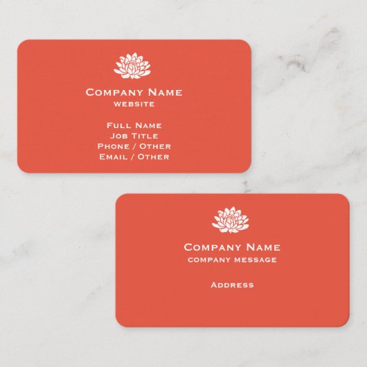 カスタマイズ可能なオレンジ名刺 名刺 (正面/裏面)