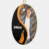 カスタマイズ可能なオレンジ波の卒業オーナメント セラミックオーナメント (左)
