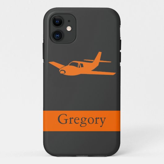 カスタマイズ可能なオレンジ灰色の飛行機のiphone 5の箱 Case-Mate iPhoneケース (裏面)