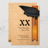 カスタマイズ可能なオレンジ色のクラス会の招待状 招待状 (正面/裏面)