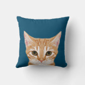 カスタマイズ可能なオレンジ色のタビー猫かわいい猫枕 クッション (裏面)