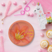 カスタマイズ可能なオレンジ色の花写真 | ペーパープレート (パーティー)