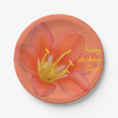 カスタマイズ可能なオレンジ色の花写真 | ペーパープレート (正面)