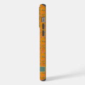 カスタマイズ可能なオレンジ色の黄色のフローラバードピンクの花 iPhoneケース (左側面)