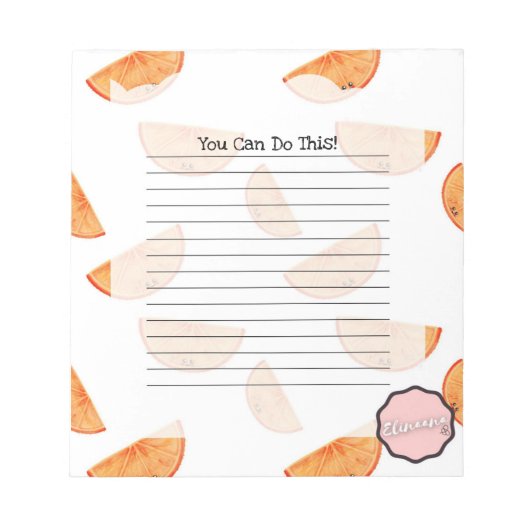 カスタマイズ可能なオレンジ ノートパッド (正面)