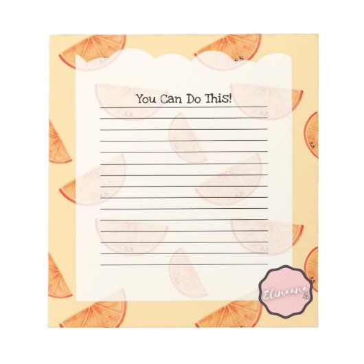 カスタマイズ可能なオレンジ ノートパッド (正面)