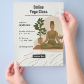 カスタマイズ可能なオンラインヨガクラスの作成 チラシ (手)