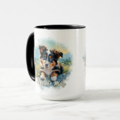 カスタマイズ可能なオーストラリアの羊飼いの子犬 マグカップ (正面左)