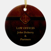 カスタマイズ可能なオーナメント正義のはかりで測られる| セラミックオーナメント (正面)