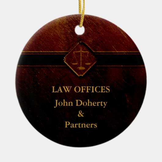 カスタマイズ可能なオーナメント正義のはかりで測られる| セラミックオーナメント (正面)