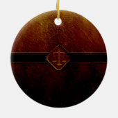 カスタマイズ可能なオーナメント正義のはかりで測られる| セラミックオーナメント (裏面)