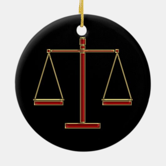カスタマイズ可能なオーナメント正義のはかりで測られる| セラミックオーナメント (裏面)