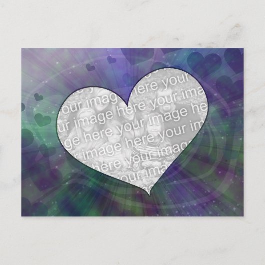 カスタマイズ可能なオービットハート爆発はがき ポストカード (正面)