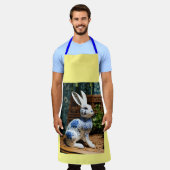 「カスタマイズ可能なオールオーバープリントエプロン」「鮮やかなオールオ エプロン (着用した状態)