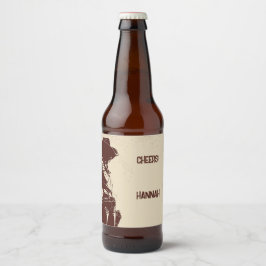 カスタマイズ可能なカウガール ウェスタン パーティー  ビールラベル