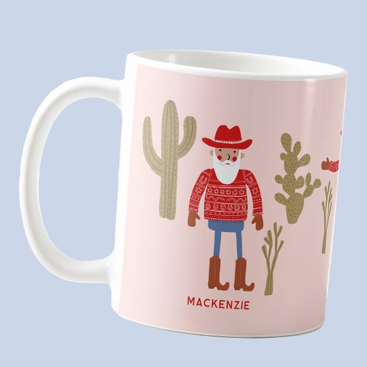 カスタマイズ可能なカウボーイサンタクロースのクリスマス コーヒーマグカップ