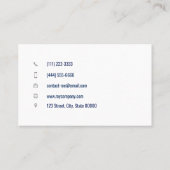 カスタマイズ可能なカウンセラーセラピストカモミールブルー 名刺 (裏面)