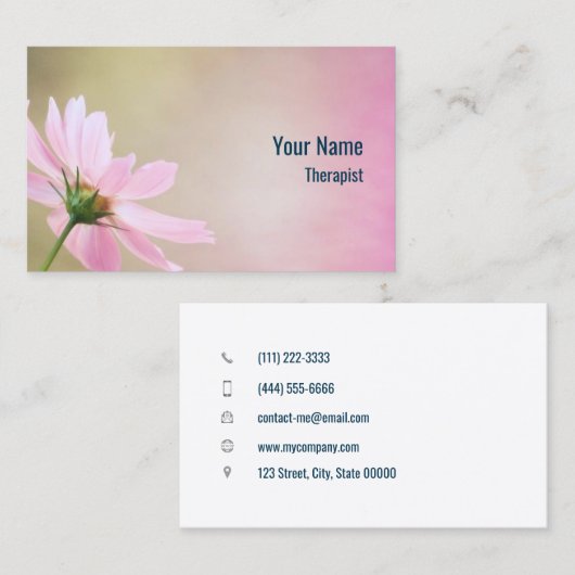 カスタマイズ可能なカウンセラーセラピストコスモス 名刺 (正面/裏面)