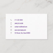 カスタマイズ可能なカウンセラーセラピスト紫 名刺 (裏面)