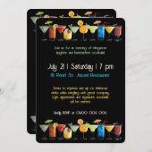 カスタマイズ可能なカクテルパーティの招待状 招待状 (正面/裏面)