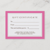 カスタマイズ可能なカップケーキのギフト券 割引カード (裏面)