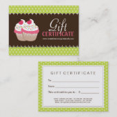 カスタマイズ可能なカップケーキのギフト券 割引カード (正面/裏面)