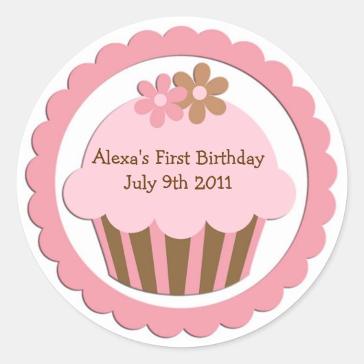 カスタマイズ可能なカップケーキステッカーラベル ラウンドシール (正面)