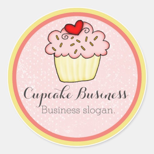 カスタマイズ可能なカップケーキビジネスステッカーラベル ラウンドシール (正面)