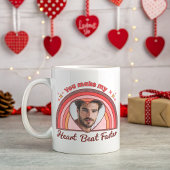 カスタマイズ可能なカップルのマグカスタム、虹のハートビート コーヒーマグカップ