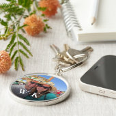 カスタマイズ可能なカップル写真モノグラム キーホルダー (側面)