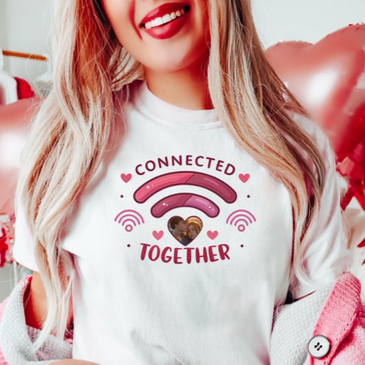 カスタマイズ可能なカップル写真Tee、一緒に接続 Tシャツ