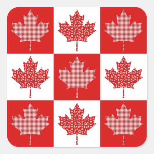 カスタマイズ可能なカナダメープルリーフティー、ギフト スクエアシール (正面)