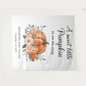 カスタマイズ可能なカボチャ赤ちゃんシャワー背景 タペストリー (正面(横))