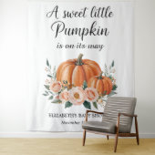 カスタマイズ可能なカボチャ赤ちゃんシャワー背景 タペストリー (インサイチュ)